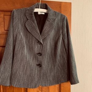 LeSuit Black tweed blazer jacket